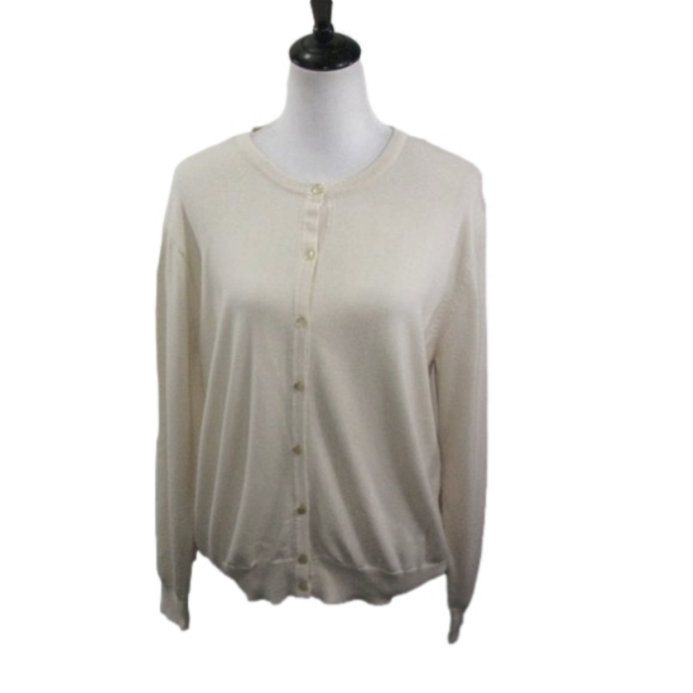 Bedford Fair Cream Button Front Cardigan Size Large